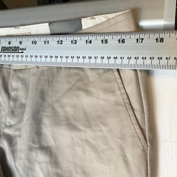 Banana Republic Women Flared Khaki Pants size 10 Beige Mid Rise Stretch NWT - Picture 2 of 10